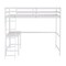 Emma and Oliver Ridley Twin Wood Loft Bed Frame with Protective Guardrails and Integrated Desk and Ladder for Use with Any 6-8" Thick Mattress